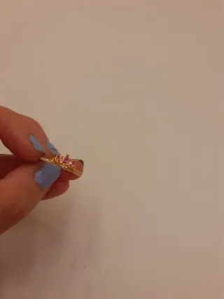 Anillo Corona Pandora Rosa y Dorado