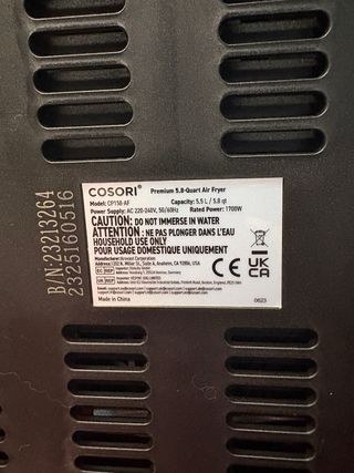 Freidora de aire Cosori 5,5lts