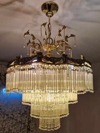 Lampara de techo de lágrimas de cristal