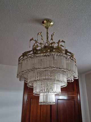 Lampara de techo de lágrimas de cristal