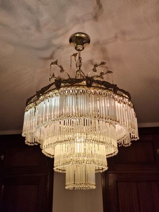 Lampara de techo de lágrimas de cristal