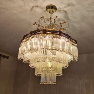 Lampara de techo de lágrimas de cristal