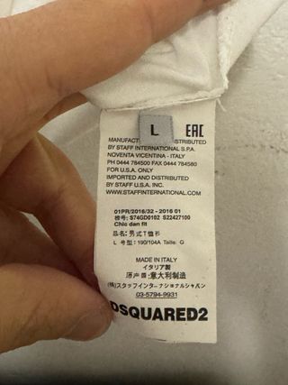 T-shirt Dsquared2 Logo "DSQ" - Taglia L - Bianco