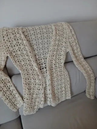 Maglia uncinetto beige