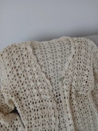Maglia uncinetto beige