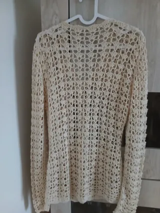 Maglia uncinetto beige