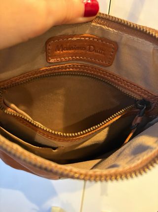Bolso Massimo Dutti piel marrón flecos