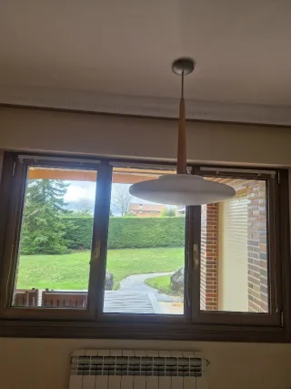 Lámpara de techo madera y metal