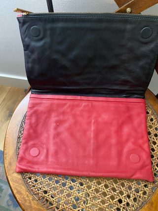 Bolso Clutch Sandro Rojo y Negro