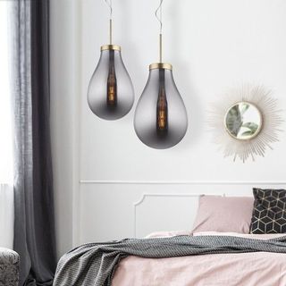 Lámpara de techo Hatann Smoky L, 50x80 cm