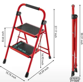 Escalera de 2 peldaños roja