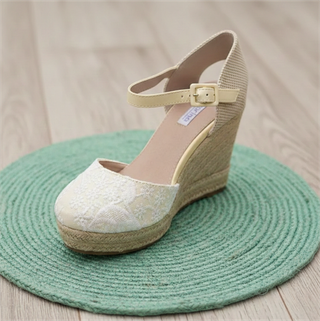 Sandalias Cuña Novia/Evento Mandarina Leticia