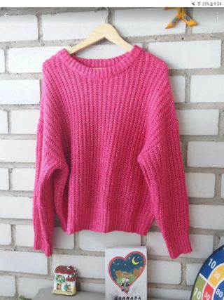Jersey grueso mujer Primark fucsia Talla L