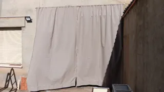 Cortina exterior grande beige/gris