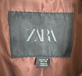 Chaqueta tendencia, efecto piel, marrón, M, Zara
