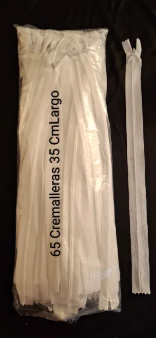 65 Cremalleras Invisibles 35cm, Color Blanco Roto