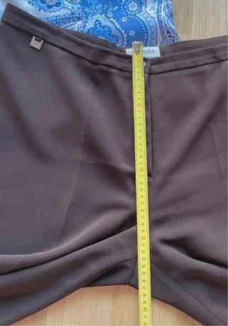 Pantalón recto de vestir marrón - Talla 50