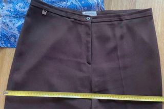 Pantalón recto de vestir marrón - Talla 50