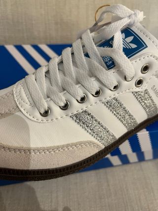 Zapatillas Adidas Samba Purpurina Plateada 39