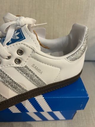 Zapatillas Adidas Samba Purpurina Plateada 39