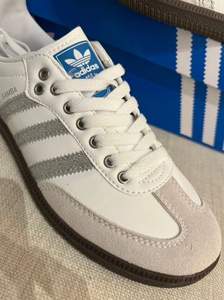 Zapatillas Adidas Samba Purpurina Plateada 39