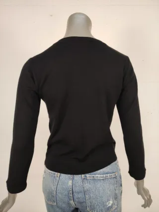 Pullover girocollo lana Merino nero