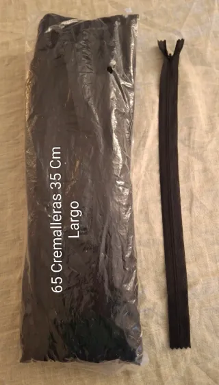 65 Cremalleras Invisibles 35 Cm Ancho, Color Negro