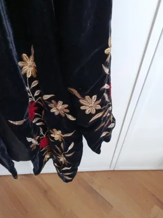 Chaqueta Mango Terciopelo Bordada Negra Talla M