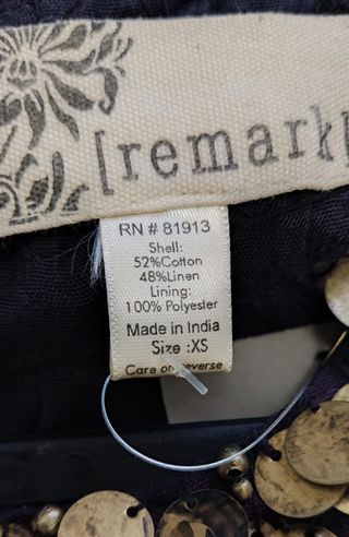 Vestido negro y dorado de Anthropologie, XS