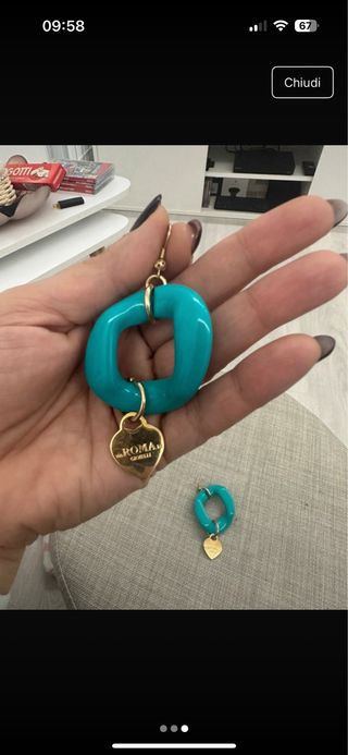 Orecchini Roma Gioielli Cuore Azzurri