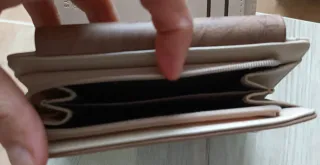 Bonita cartera billetera Mujer Hoja Beige Marrón