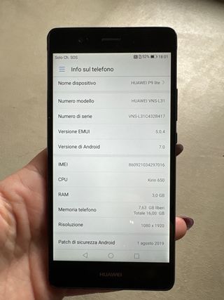 Huawei P9 Lite + Smartwatch Honor