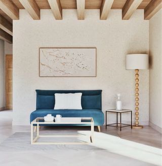 Sofá cama 2 plazas terciopelo azul