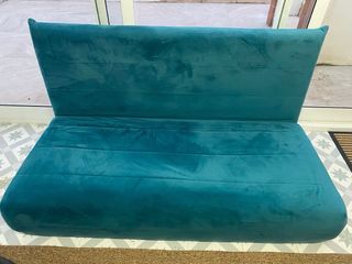 Sofá cama 2 plazas terciopelo azul