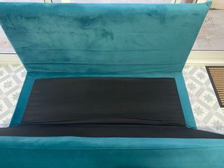 Sofá cama 2 plazas terciopelo azul