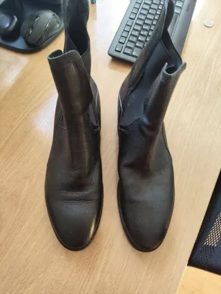 Botines de piel negros talla 44