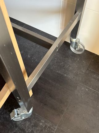 Mesa Barra Cocina Ruedas Industrial Madera Metal