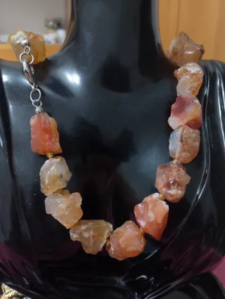 Collana vintage corniola grezza