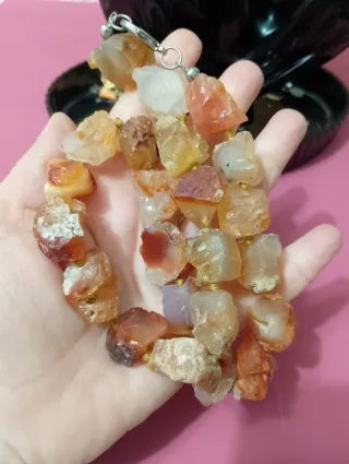 Collana vintage corniola grezza