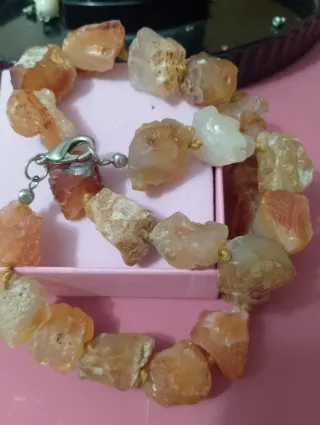 Collana vintage corniola grezza