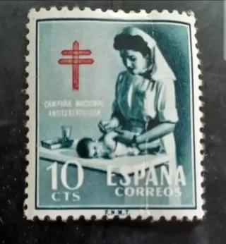 Sello España 10 cts Campaña Antituberculosa