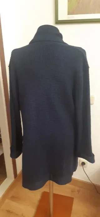 Chaquetón/ chaqueta larga punto azul marino