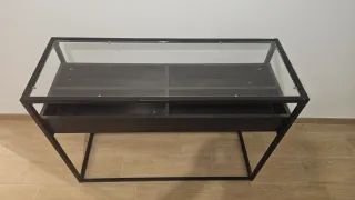 Tavolino/Consolle Ferro e Vetro Nero