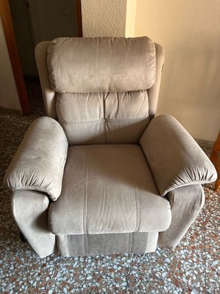 Sillón reclinable eléctrico beige