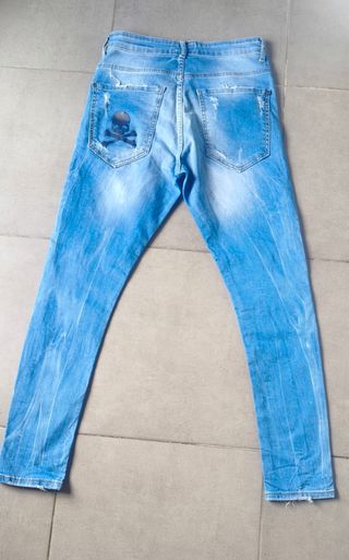Philipp Plein Jeans Azules con Parches