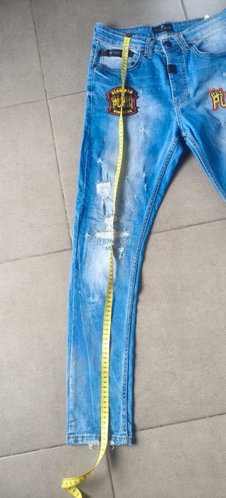 Philipp Plein Jeans Azules con Parches