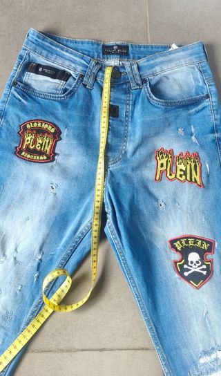 Philipp Plein Jeans Azules con Parches