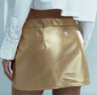 Falda Metálica Dorada Mini Missguided