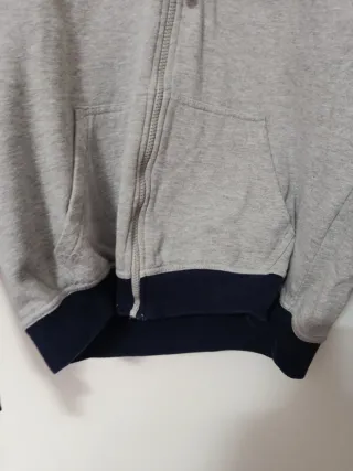 Felpa con cappuccio London grigio/blu