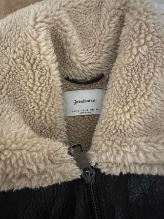 Chaleco chica marrón y beige